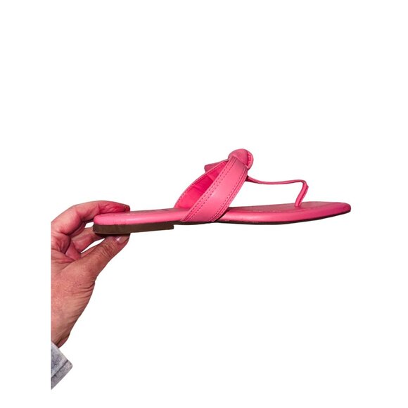 Sam & Libby Pink Square Toe Bow Sandals Size 8 Barbiecore Feminine Travel Preppy - Picture 10 of 10